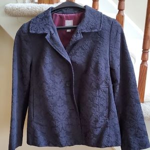 ☆ J. Jill black jacquard swing blazer/jacket